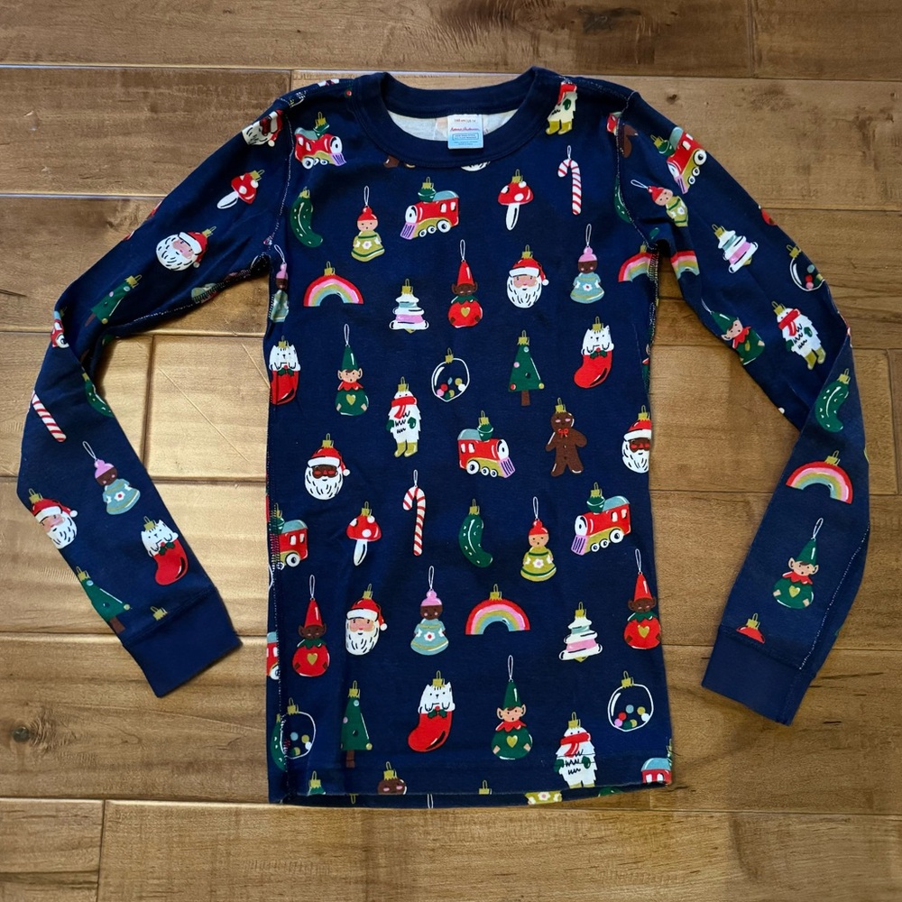 Hanna Andersson Organic Cotton Long John Holiday / Christmas Print Pajama Top